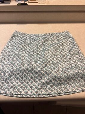 Vineyard Vines Teal and White Printed A-Line Skirt